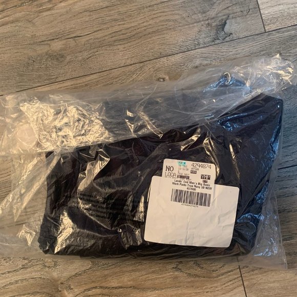 NWT LANDS' END MEN'S BIG BASIC WORK DRESS PANTS TRUE NAVY 50X29 - Picture 7 of 9